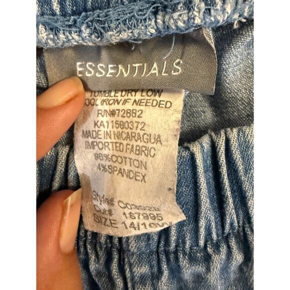 Essentials Women's Capris Pants Plus XL Stretch Denim Blue Elastic Waist Jean - Picture 3 of 4